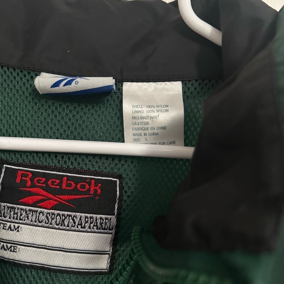 Reebok Green and Black Vintage Deadstock Full Zip Windbreaker Jacket Large - Picture 3 of 7